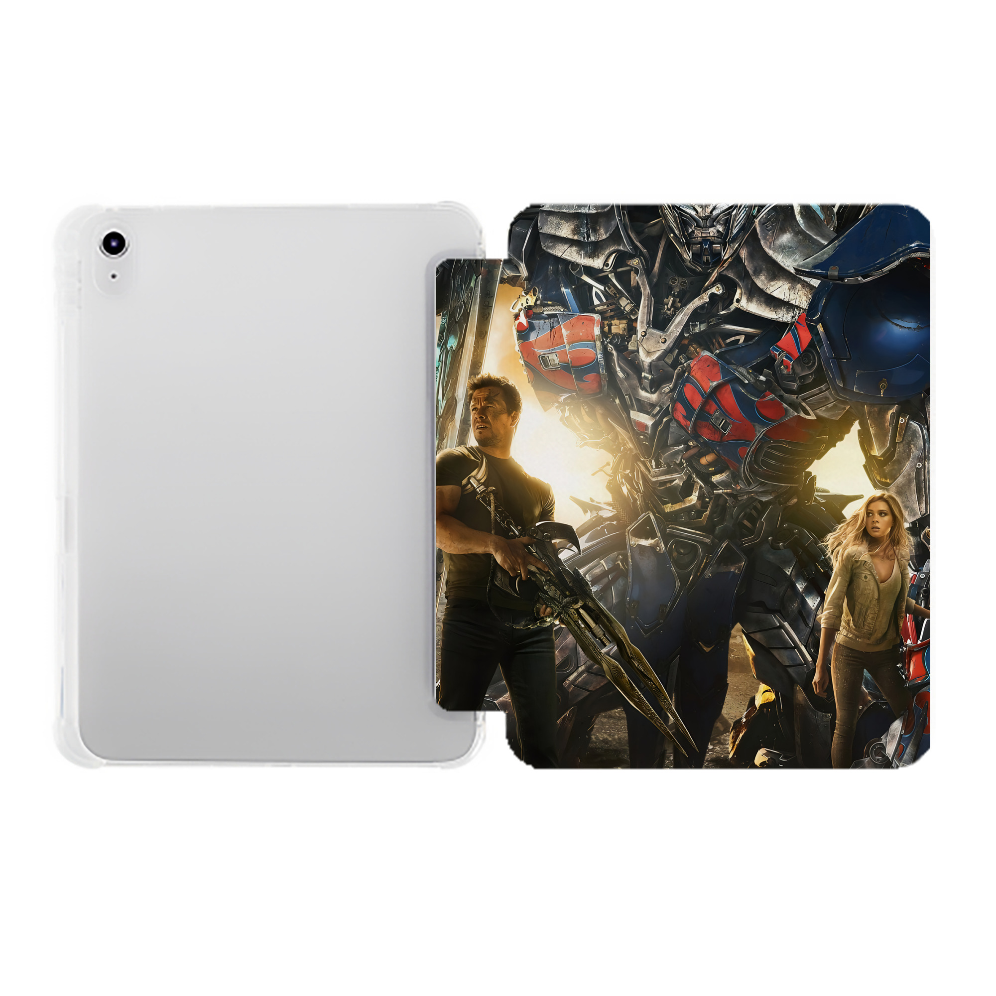 （画像用） Transformers トランスフォーマー IPad ケース ペン収納付き 三つ折りスタンド PUレザー×シリコン 対応機種9.5/10.5/10.9インチ